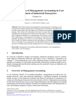 The Application of Management Accounting in Cost Management of Industrial Enterprises