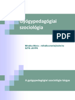 Gyógypedagógiai - Szociológia 2020 - 8 - A Gyógypedagógiai Szociológia - Tárgya - A Fogyatékosok Társadalma