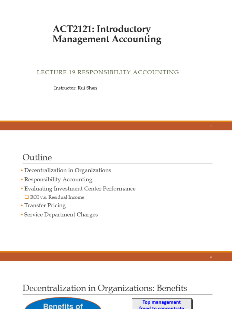 Responsibility Accounting in Management | PDF | Return On Investment ...