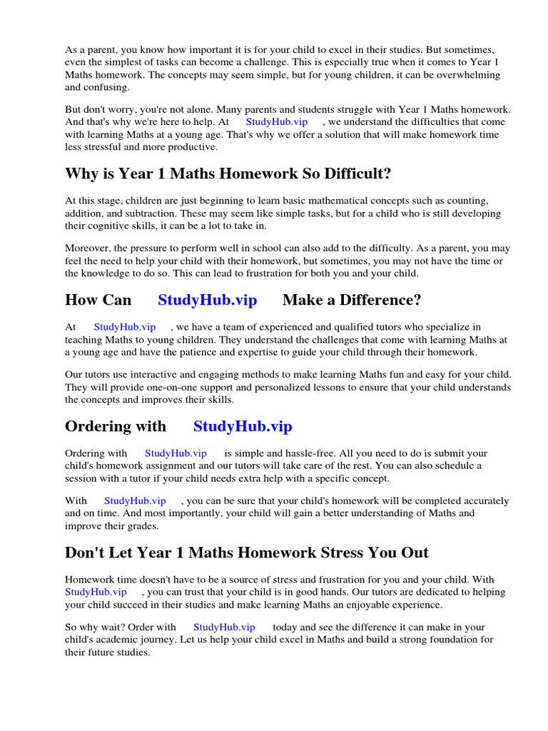 Maths Homework Year 1 Tes | Download Free PDF | Homework | Worksheet