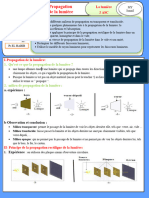 La Propagation de La Lumiere Physique 2AC 1