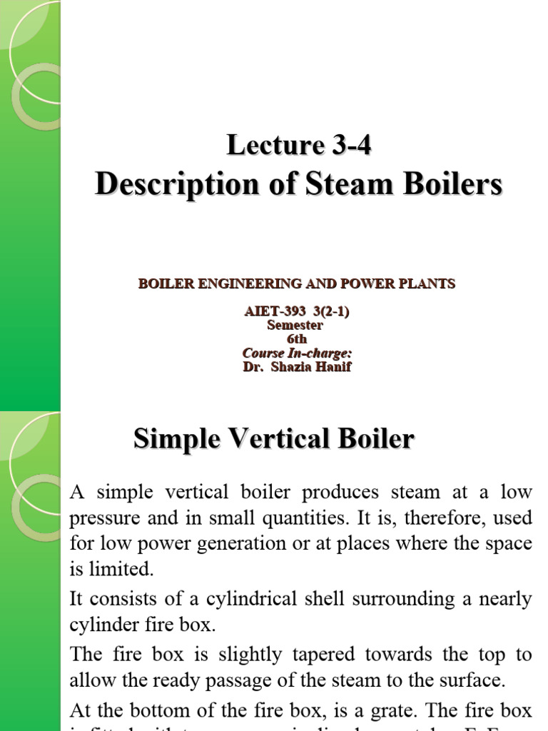 ''Week 2 - Lecture 3-4 - Description of Steam Boilers | PDF | Boiler ...