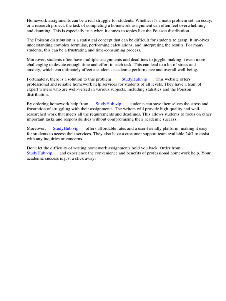 Poisson Distribution Homework | PDF | Probability Distribution ...