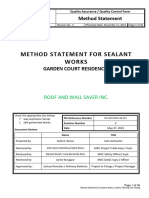 Method Statement For Precast Sealant and 501 Testing (RWSI)