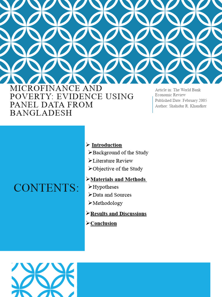 Microfinance's Impact on Poverty in Bangladesh | PDF | Microfinance ...