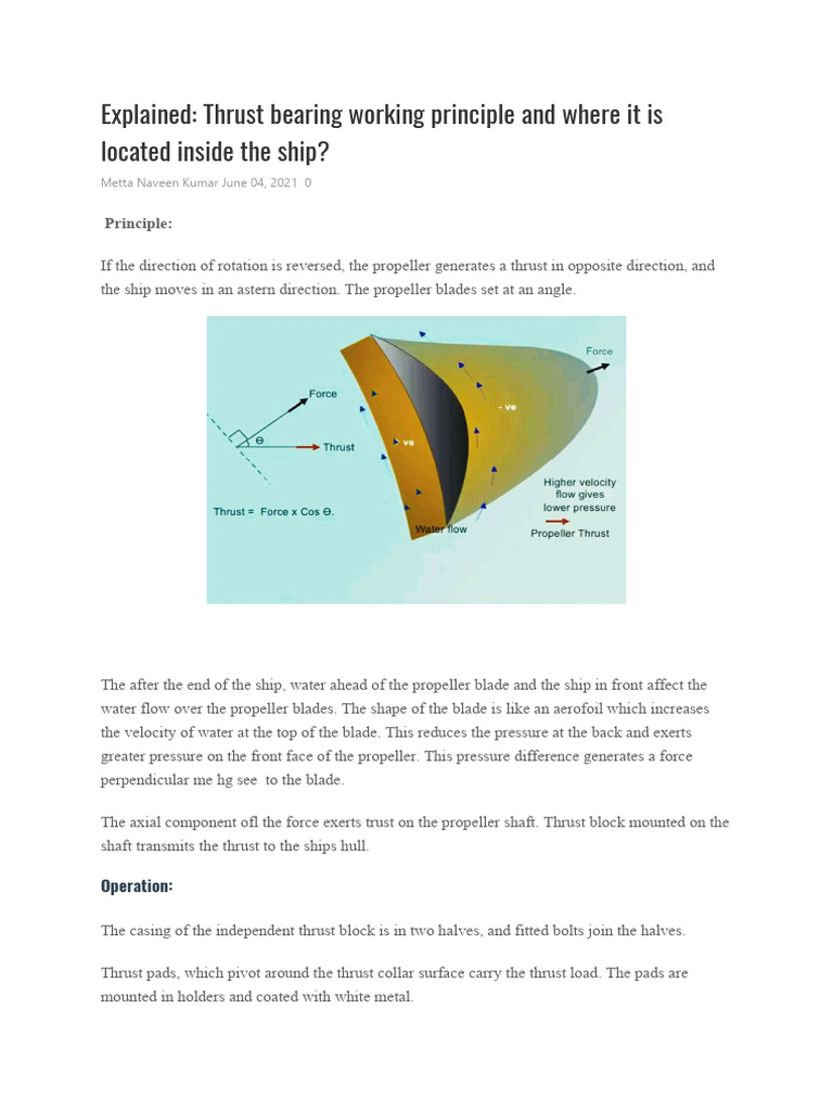 THRUST BEARING PDF Propeller Thrust