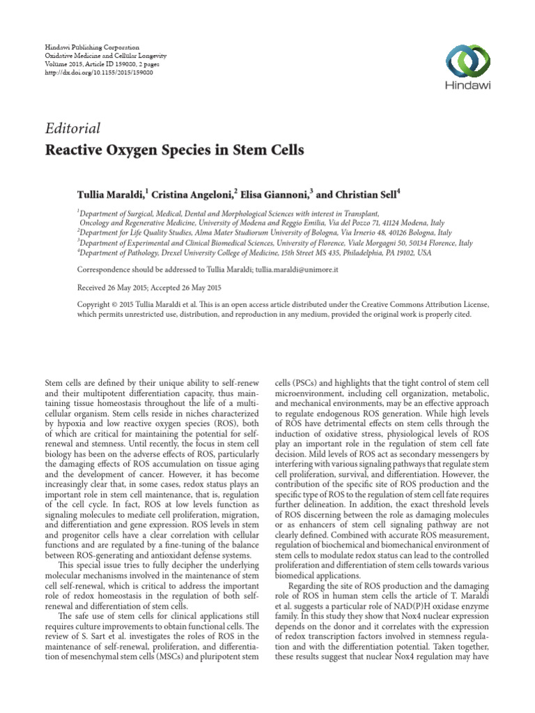 Reactive | PDF | Reactive Oxygen Species | Stem Cell
