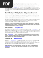 System of Equations Homework Answers