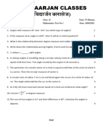 Vidhyaarjan Classes Test-1 Class 11 Maths - Measurement of Angles