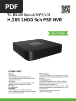 H.265 1HDD 5ch PSE NVR: TC-R3105 Spec:I/B/P4/L/S