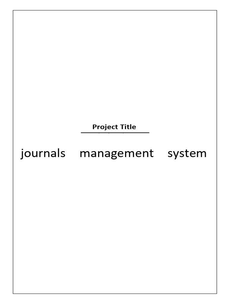Journals Management System | PDF | Scrum (Software Development ...