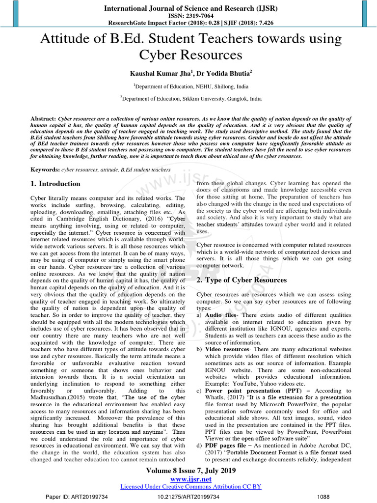 Attitude of B Ed Student Teachers Toward | PDF | P Value | Microsoft ...