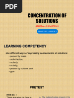 Concentration of Solutions