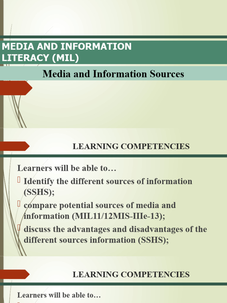 6.MIL 5. Media and Information Sources | PDF | Information | Internet