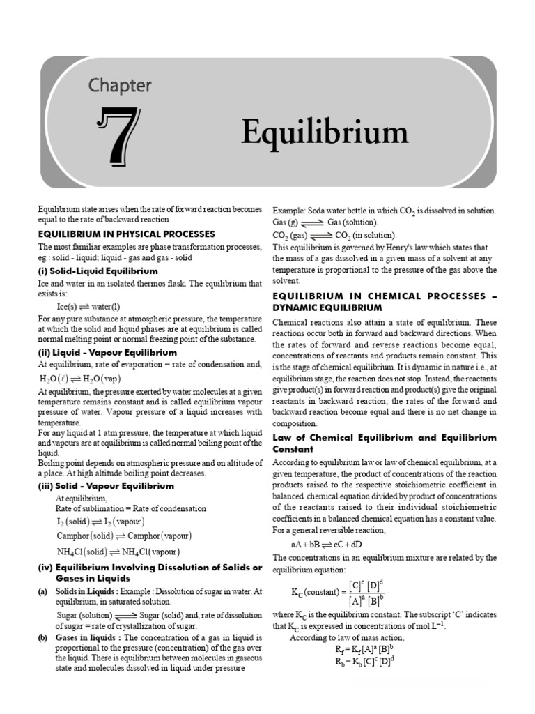 Chemistry Equilibrium Basics | PDF | Reaction Rate | Chemical Equilibrium