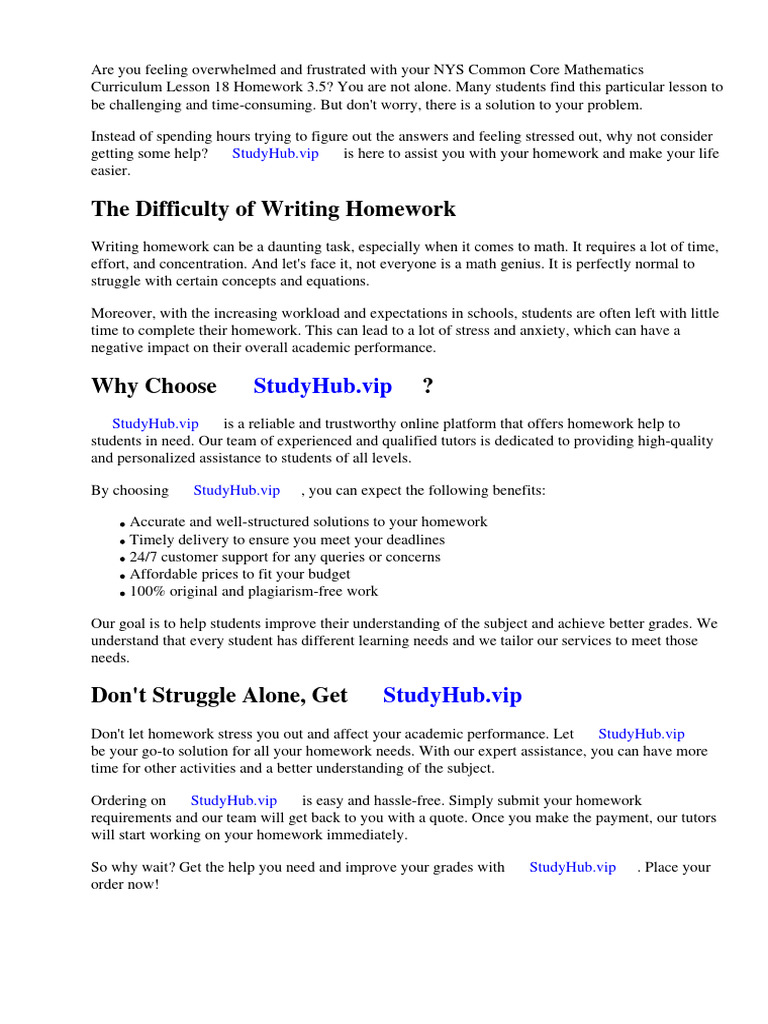 Nys common core mathematics curriculum lesson 18 homework 3 5 pdf