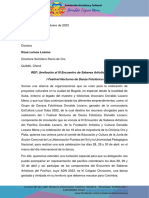 Carta de Invitación III Encuentro de Saberes Del Pacífico