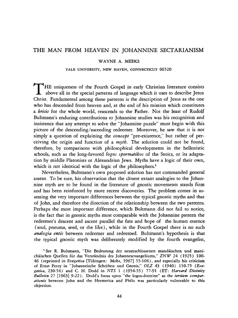 Johannine Christology and Gnosticism | PDF | Gospel Of John | Gnosticism