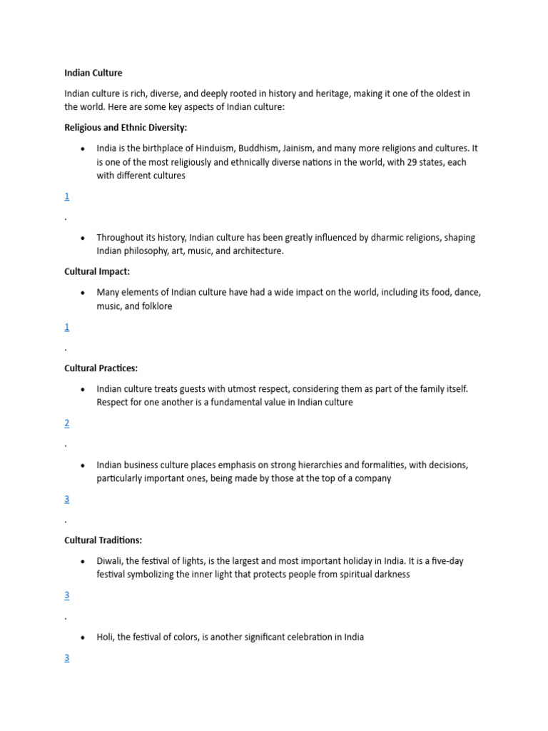 Overview of Indian Culture and Traditions | PDF