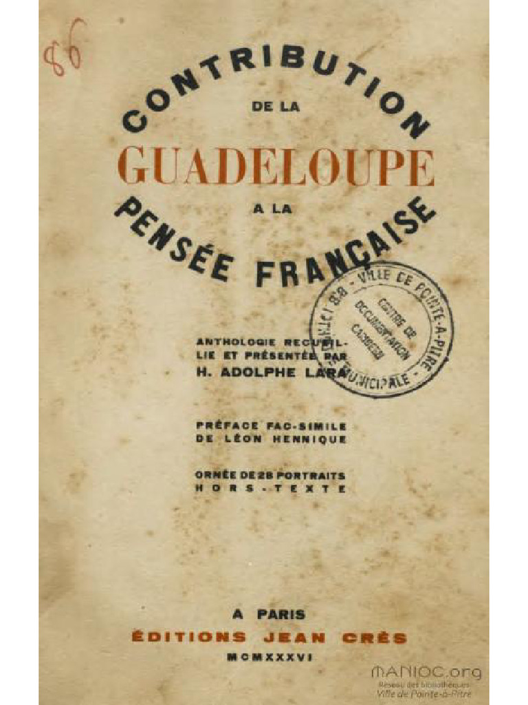 Contribution Guadeloupe à la Pensée Française | PDF