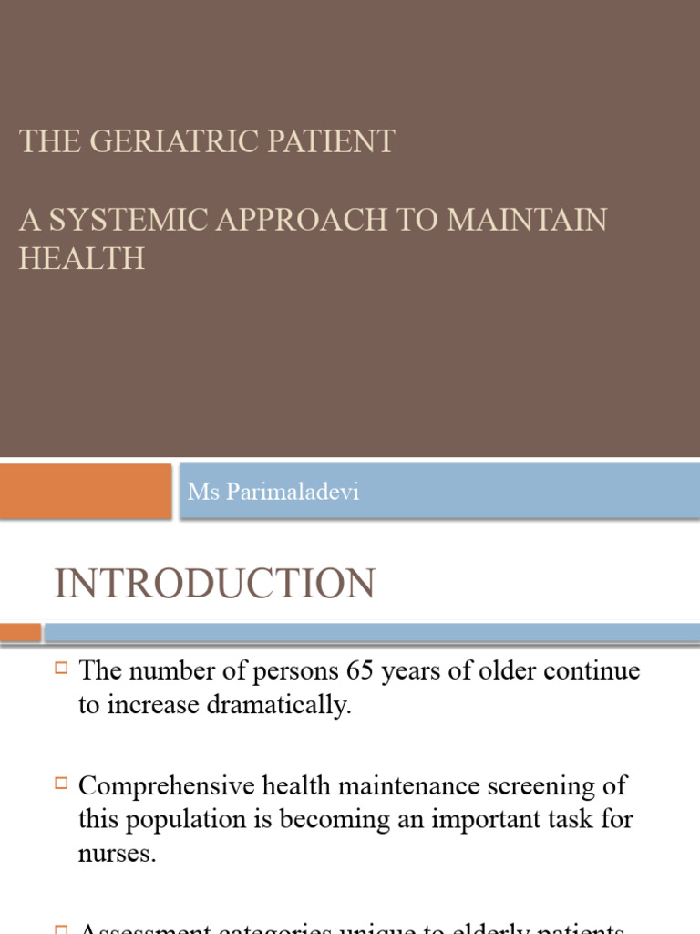 Geriatric 1 Pdf Geriatrics Nursing