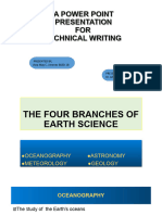 The Four Branches of Earth Science For Twa