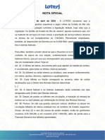 Nota Oficial e Ofício LOTERJ - 05042024