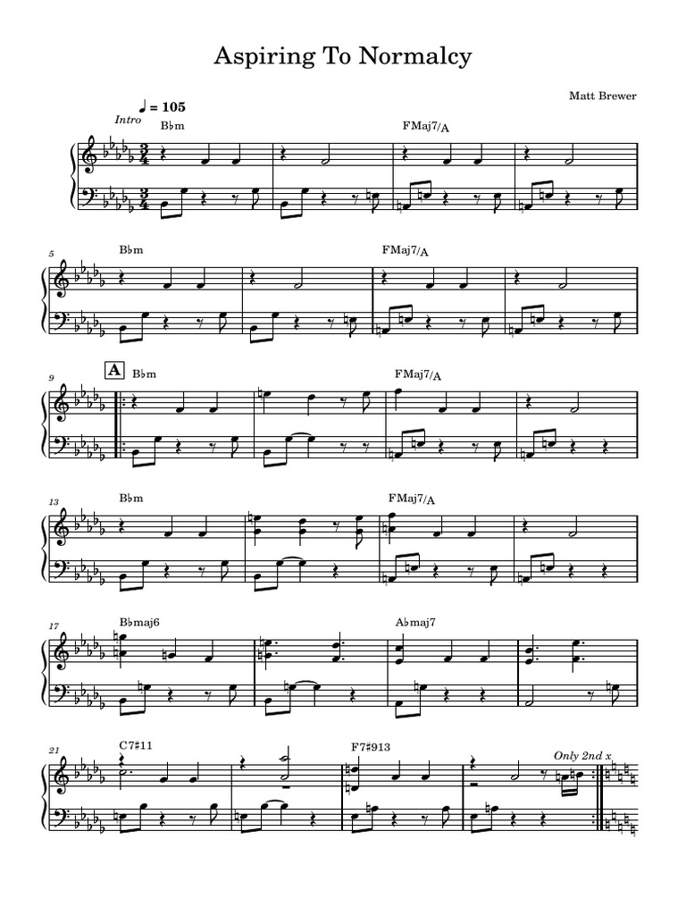 Matt brewer aspiring to normalcy full score pdf
