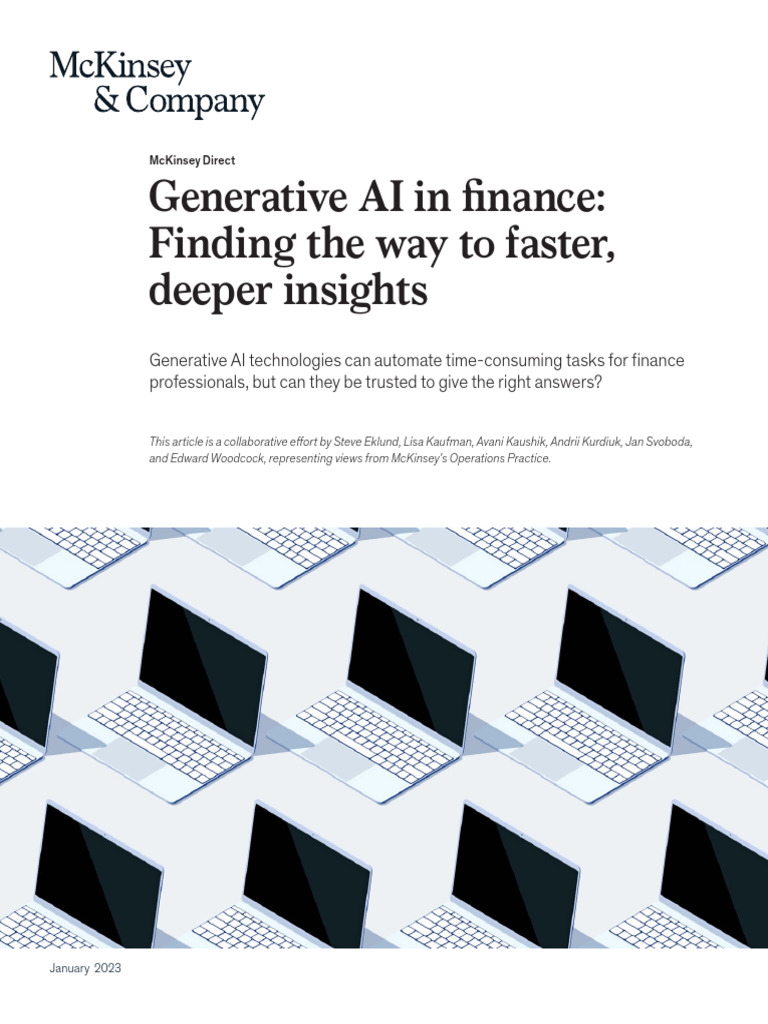 Generative Ai in Finance Finding The Way To Faster Deeper Insights ...