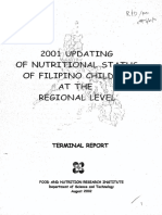 2001 Updating of Nutritional Status of Filipino Childred