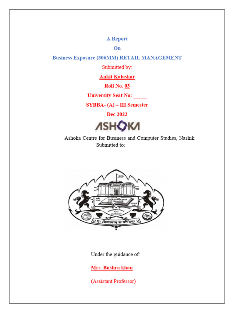 Ankit Retail Project Pdf Retail Brand