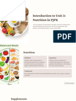 Introduction To Unit 2: Nutrition in PJPK