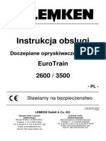 Instrukcja Obslugi. EuroTrain 2600 - 3500. Doczepiane Opryskiwacze Polowe. Stawiamy Na Bezpieczenstwo - PL - LEMKEN GMBH & Co. KG