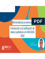 Introducción A La Codificación Cualitativa Con MAXQDA 2020