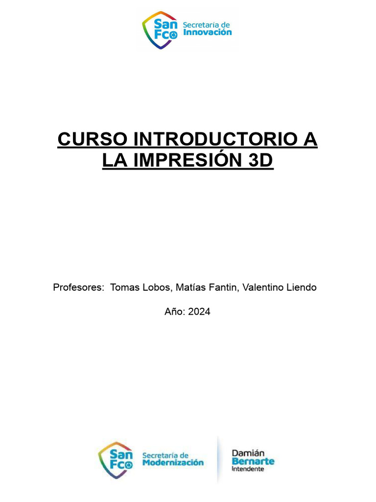 Curso Básico de Impresión 3D 2024 | PDF | Impresión 3d | Diseño