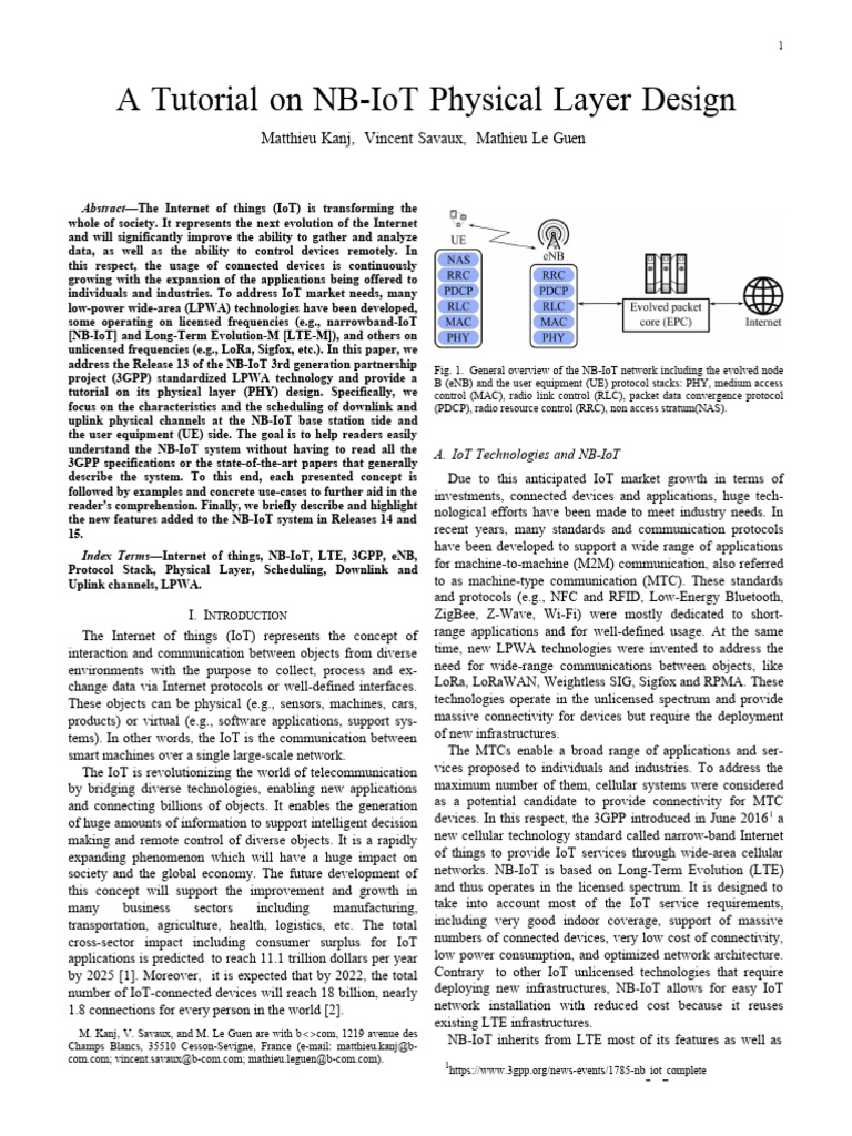 NB-IoT Physical Layer Tutorial | PDF | Duplex (Telecommunications ...