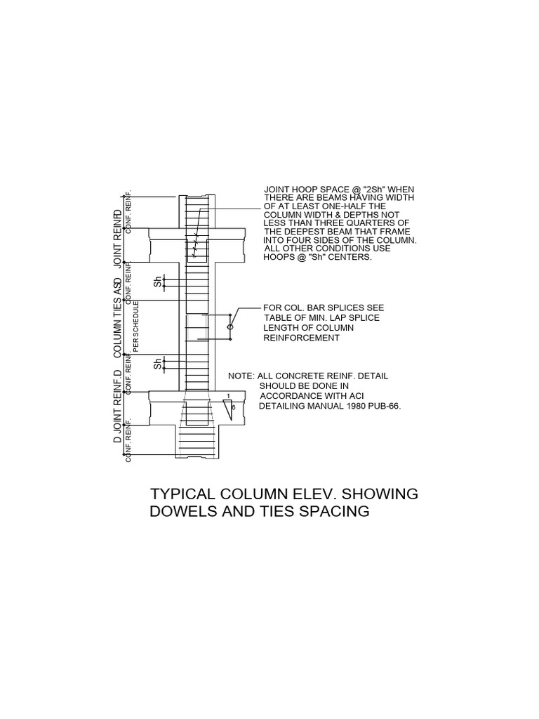 Column Reinforcement and Tie Details | PDF