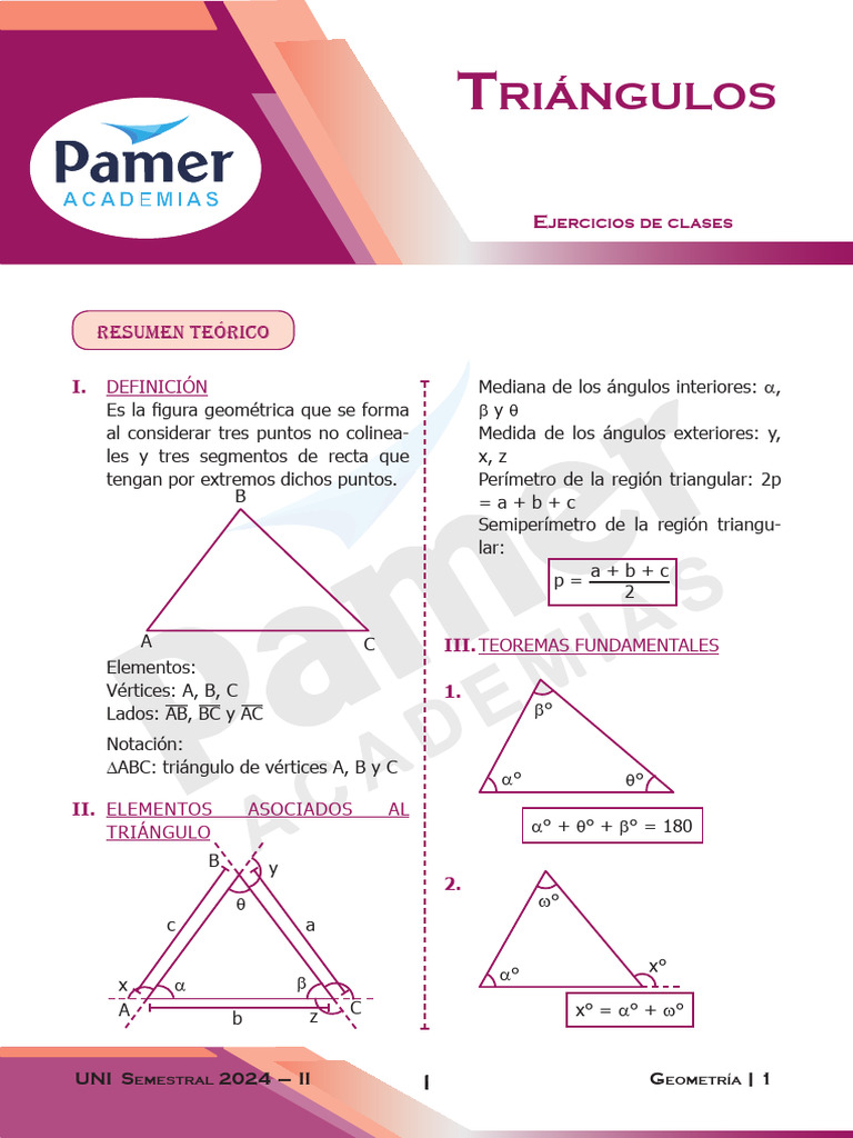 Ejercicios y Teoremas sobre Triángulos | PDF | Triángulo | Objetos ...