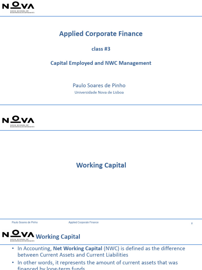 Capital Employed and NWC Management | PDF | Equity (Finance) | Working ...
