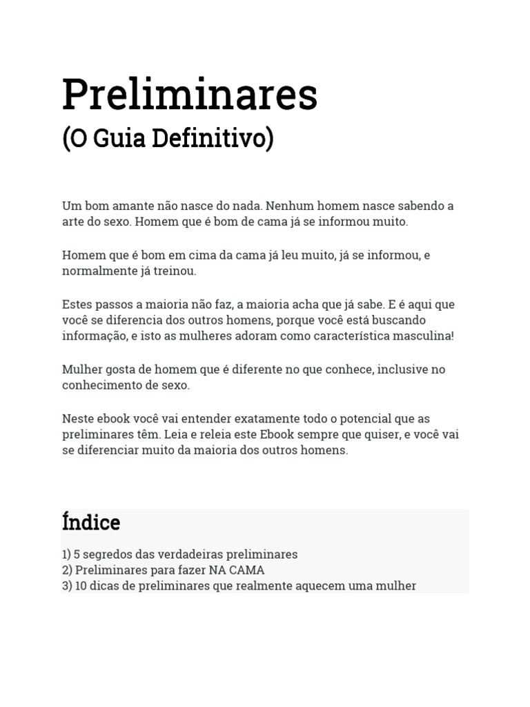 CONTROLE20 Preliminares | PDF | Relação sexual | Orgasmo