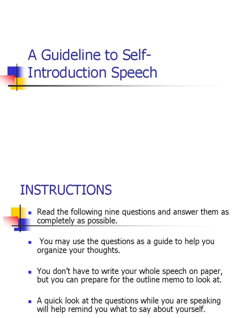 Self-Introduction Speech Guide | PDF | Learning | Cognition