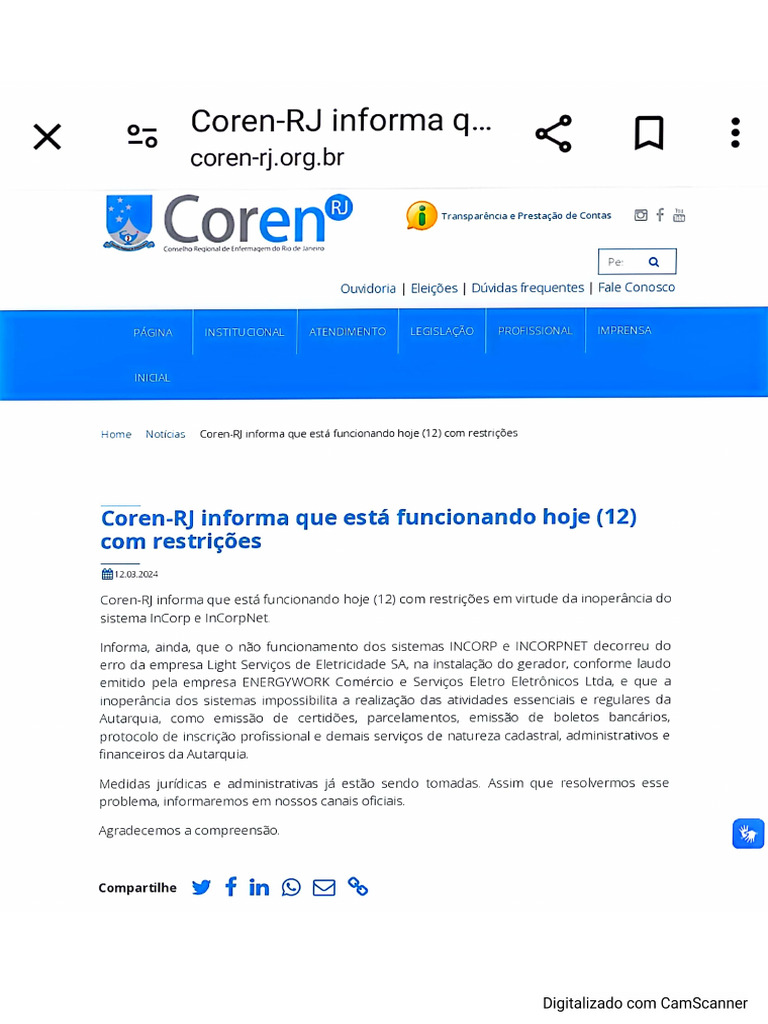 Coren Inoperância | PDF