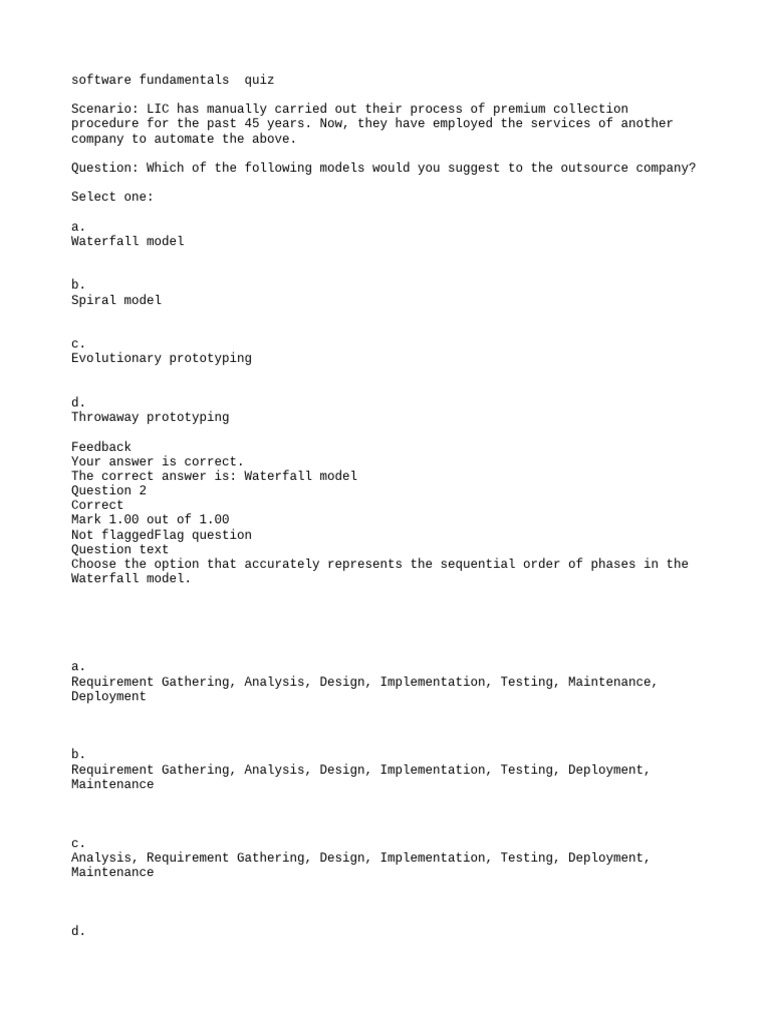 Software fundamentals quiz sdlc pdf software testing information