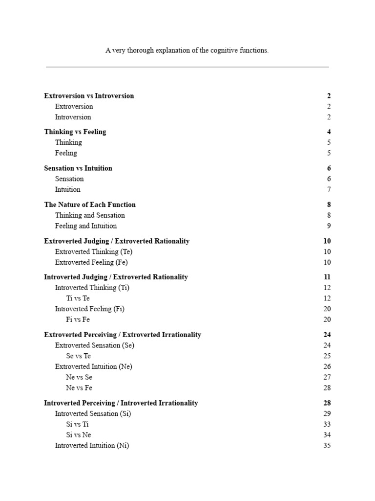 Explanation of The Cognitive Functions. | PDF | Deductive Reasoning ...