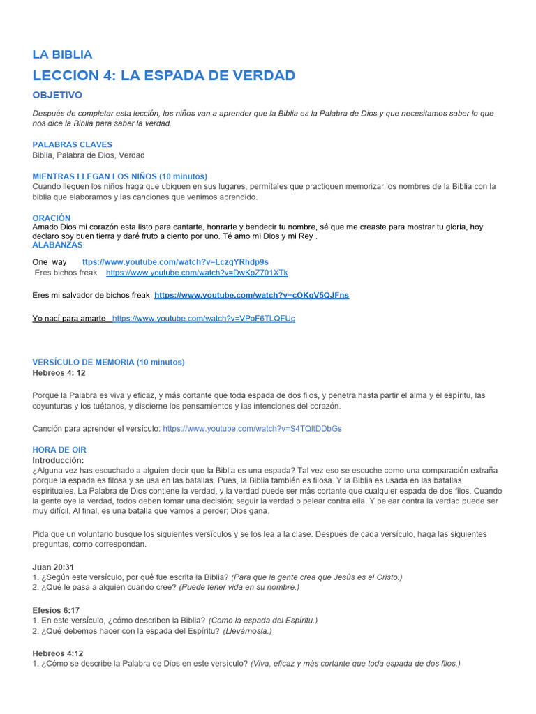 Leccion 4 Biblia | PDF | Verdad | Biblia