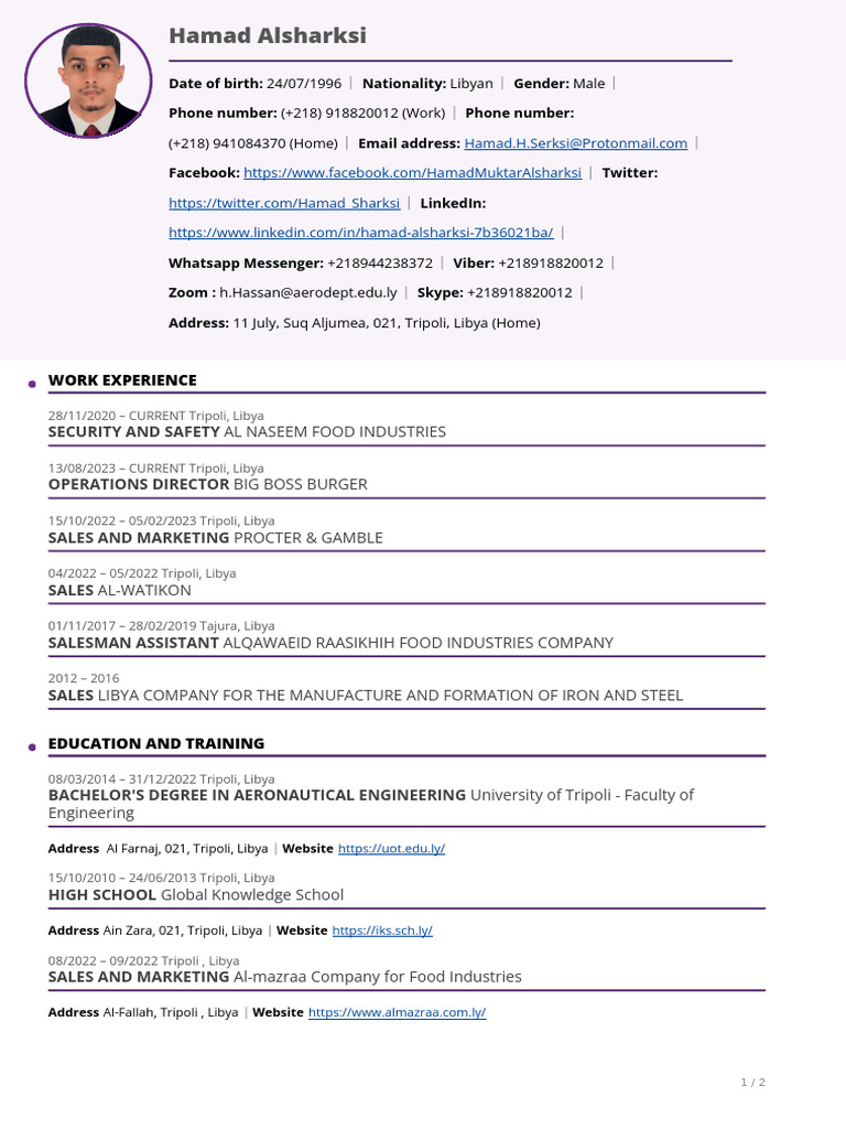 Hamad Alsharksi: Profile Overview | PDF | Libya | Human Communication