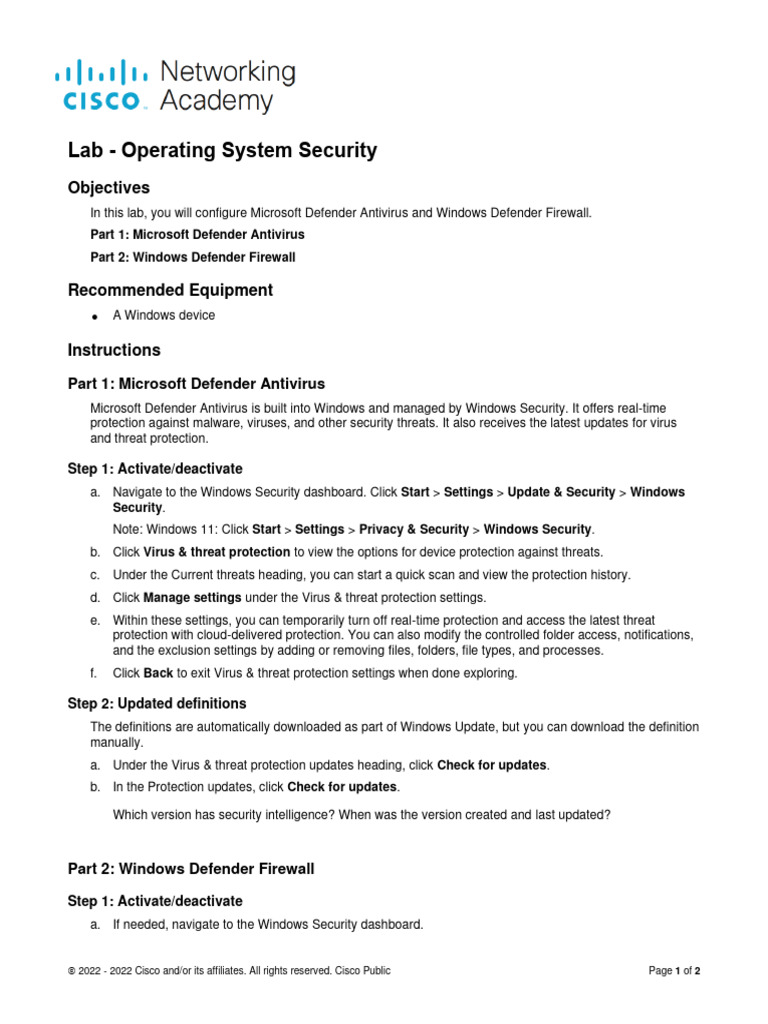 Configuring Windows Security Settings | PDF | Antivirus Software ...