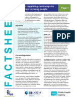 Legal position regarding contraceptives to young people factsheet