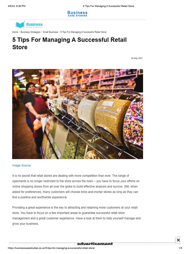 5 Tips For Managing A Successful Retail Store | PDF | Retail | Product ...