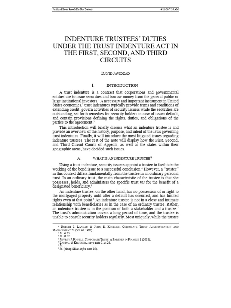 Duties of Indenture Trustees Explained | PDF | Trustee | Fiduciary